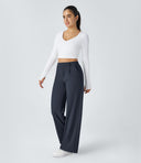 Halara Flex™ DayStretch High Waisted Pocket Straight Leg Work Pants - Midnight Blue