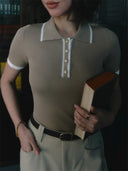 Maglietta Polo Donna - A Ribbed Preppy