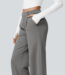 Halara Flex™ DayStretch High Waisted Pocket Straight Leg Work Pants - Silent Storm