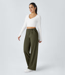 Halara Flex™ DayStretch High Waisted Pocket Straight Leg Work Pants - Forest Night