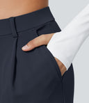 Halara Flex™ DayStretch High Waisted Pocket Straight Leg Work Pants - Midnight Blue