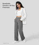 Halara Flex™ DayStretch High Waisted Pocket Straight Leg Work Pants - Silent Storm