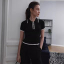 Maglietta Polo Donna - A Ribbed Preppy