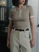 Maglietta Polo Donna - A Ribbed Preppy