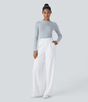 Halara Flex™ DayStretch High Waisted Pocket Straight Leg Work Pants - White