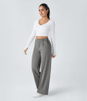 Halara Flex™ DayStretch High Waisted Pocket Straight Leg Work Pants - Silent Storm