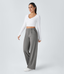 Halara Flex™ DayStretch High Waisted Pocket Straight Leg Work Pants - Silent Storm