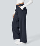 Halara Flex™ DayStretch High Waisted Pocket Straight Leg Work Pants - Midnight Blue