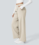 Halara Flex™ DayStretch High Waisted Pocket Straight Leg Work Pants - Oat Milk