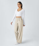 Halara Flex™ DayStretch High Waisted Pocket Straight Leg Work Pants - Oat Milk