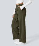 Halara Flex™ DayStretch High Waisted Pocket Straight Leg Work Pants - Forest Night