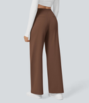 Halara Flex™ DayStretch High Waisted Pocket Straight Leg Work Pants - Autumn Chestnut