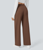 Halara Flex™ DayStretch High Waisted Pocket Straight Leg Work Pants - Autumn Chestnut