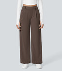 Halara Flex™ DayStretch High Waisted Pocket Straight Leg Work Pants - Chocolate Martini