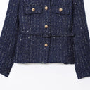 Giacca in Tweed Blu Navy Donna