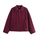 Giacca Effetto Lana Donna con Zip