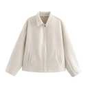 Giacca Effetto Lana Donna con Zip