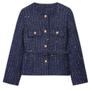 Giacca in Tweed Blu Navy Donna