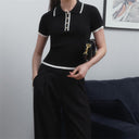 Maglietta Polo Donna - A Ribbed Preppy