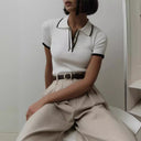 Maglietta Polo Donna - A Ribbed Preppy