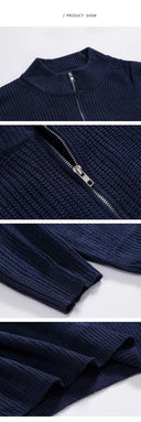 Maglione con Mezza Zip a Collo Alto